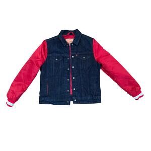 Vtg 2014 Levi's NFL San Francisco 49ers Denim Varsity Trucker Jacket Medium 0314